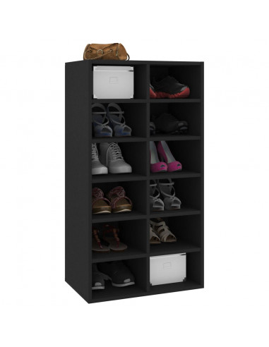 Scarpiera Nera 54x34x100,5 cm in Legno Multistrato