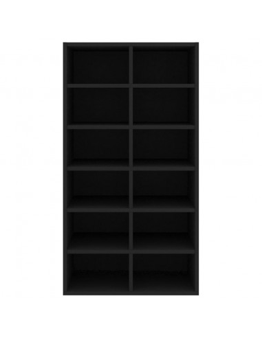 Scarpiera Nera 54x34x100,5 cm in Legno Multistrato