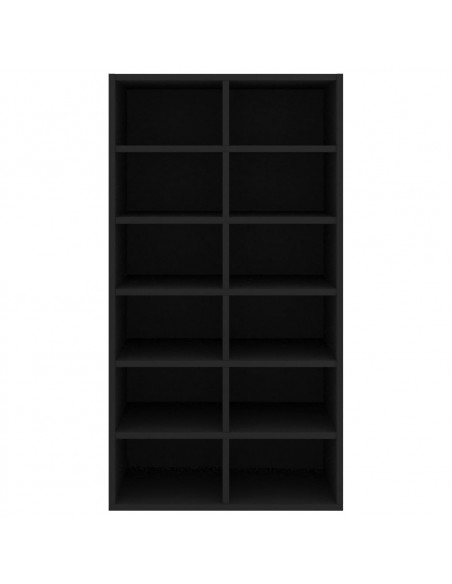 Scarpiera Nera 54x34x100,5 cm in Legno Multistrato