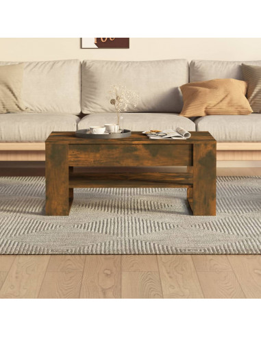 Tavolino Salotto Rovere Anticato 102x55x45 cm Legno Multistrato