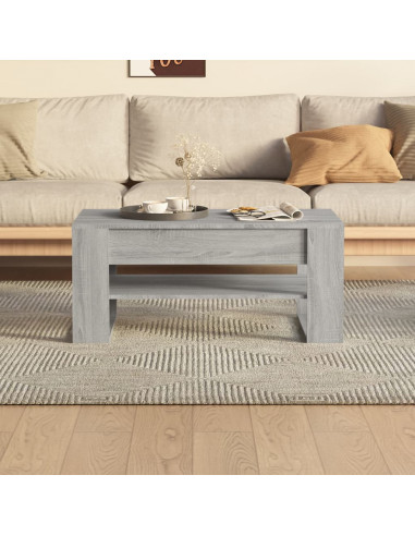 Tavolino da Salotto Grigio Sonoma 102x55x45cm Legno Multistrato