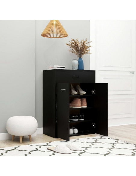 Scarpiera Nera 60x35x84 cm in Legno Multistrato