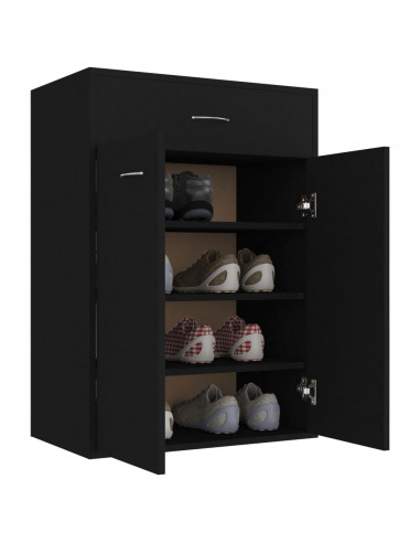 Scarpiera Nera 60x35x84 cm in Legno Multistrato