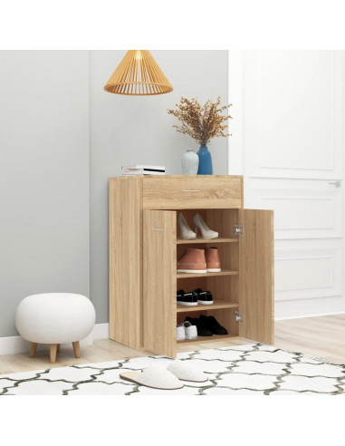 Scarpiera Rovere Sonoma 60x35x84 cm in Legno Multistrato