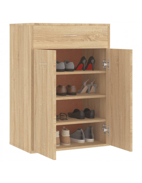 Scarpiera Rovere Sonoma 60x35x84 cm in Legno Multistrato