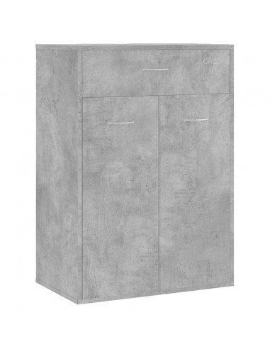 Scarpiera Grigio Cemento 60x35x84 cm in Legno Multistrato