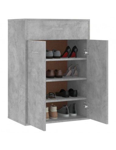 Scarpiera Grigio Cemento 60x35x84 cm in Legno Multistrato