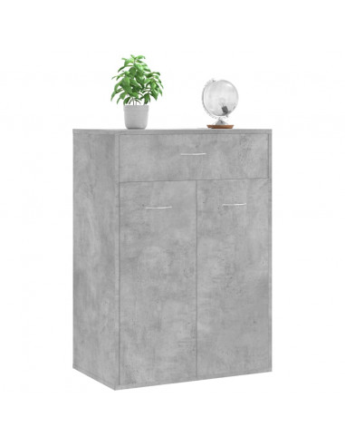 Scarpiera Grigio Cemento 60x35x84 cm in Legno Multistrato