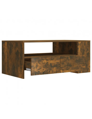 Tavolino da Salotto Rovere Fumo 102x55x42 cm Legno Multistrato