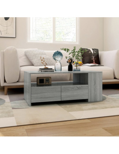 Tavolino da Salotto Grigio Sonoma 102x55x42cm Legno Multistrato