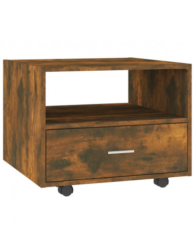 Tavolino da Salotto Rovere Fumo 55x55x40cm in Legno Multistrato