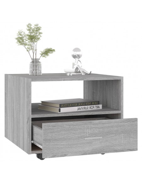 Tavolino da Salotto Grigio Sonoma 55x55x40 cm Legno Multistrato