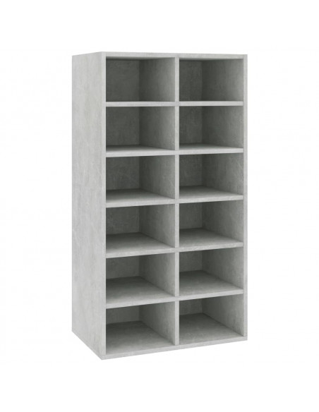 Scarpiera Grigio Cemento 54x34x100,5 cm in Legno Multistrato