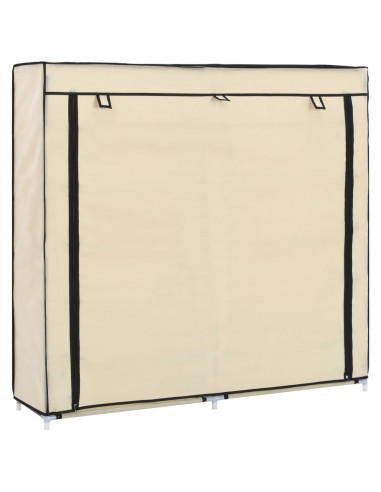 Scarpiera Coperta Crema 115x28x110 cm in Tessuto