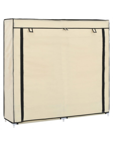 Scarpiera Coperta Crema 115x28x110 cm in Tessuto