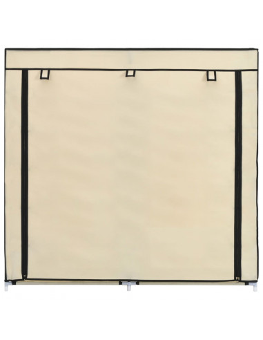 Scarpiera Coperta Crema 115x28x110 cm in Tessuto