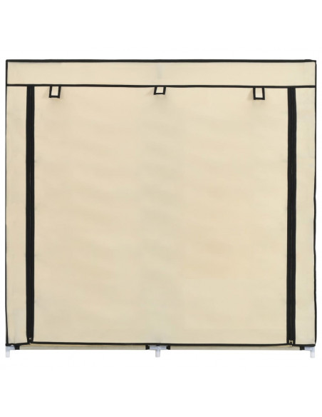 Scarpiera Coperta Crema 115x28x110 cm in Tessuto