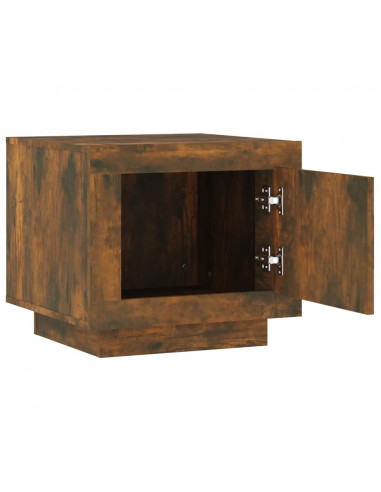 Tavolino da Salotto Rovere Fumo 51x50x45cm in Legno Multistrato