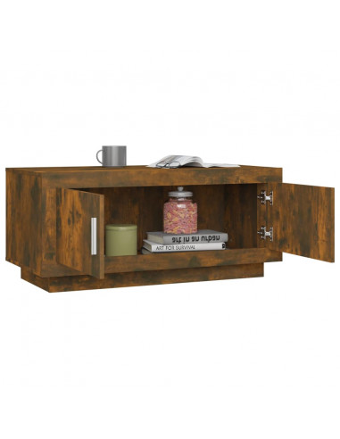 Tavolino da Salotto Rovere Fumo 102x50x45 cm Legno Multistrato