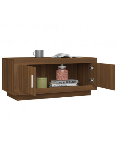 Tavolino Salotto Rovere Marrone 102x50x45 cm Legno Multistrato