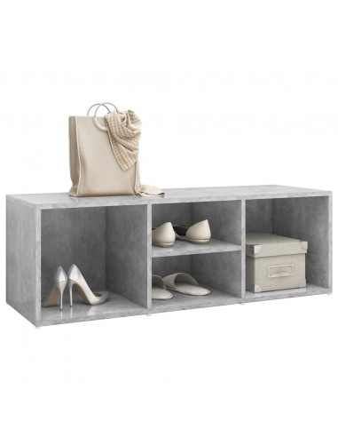 Panca Porta Scarpe Grigio Cemento 105x35x35cm Legno Multistrato