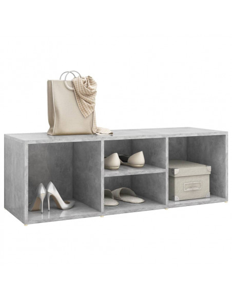 Panca Porta Scarpe Grigio Cemento 105x35x35cm Legno Multistrato