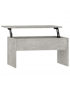 Tavolino Grigio Cemento 80x50,5x41,5 cm in Legno Multistrato 2