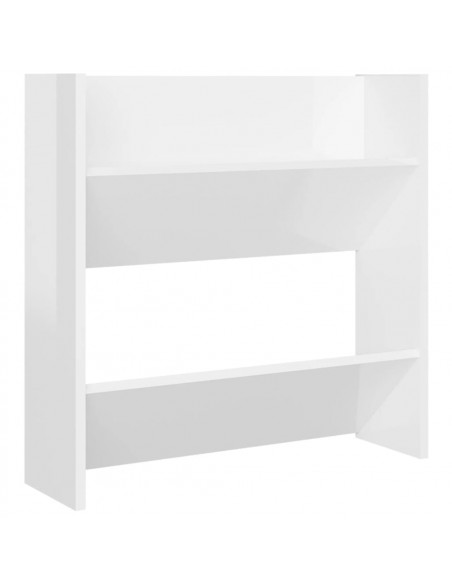Scarpiere a Muro 4pz Bianco Lucido 60x18x60cm Legno Multistrato