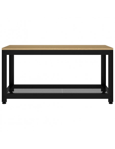 Tavolino Salotto Marrone Chiaro e Nero 90x45x45 cm MDF e Ferro