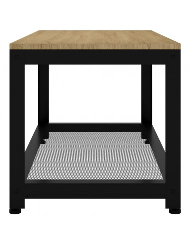 Tavolino Salotto Marrone Chiaro e Nero 90x45x45 cm MDF e Ferro