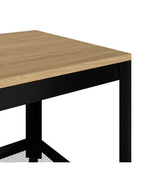 Tavolino Salotto Marrone Chiaro e Nero 90x45x45 cm MDF e Ferro