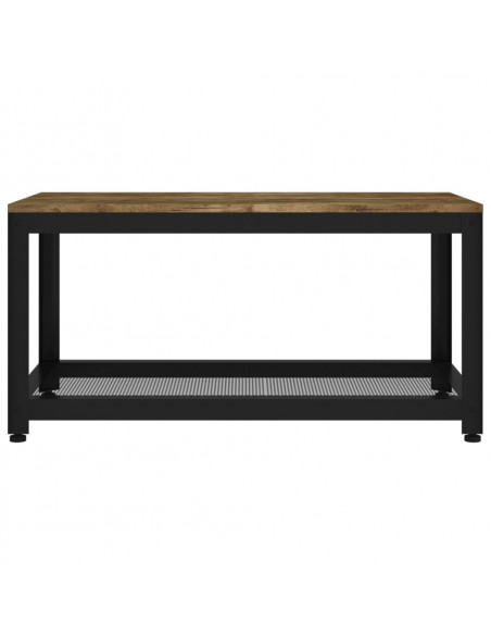 Tavolino Salotto Marrone Scuro e Nero 90x45x45cm in MDF e Ferro