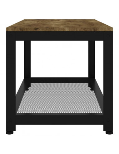 Tavolino Salotto Marrone Scuro e Nero 90x45x45cm in MDF e Ferro