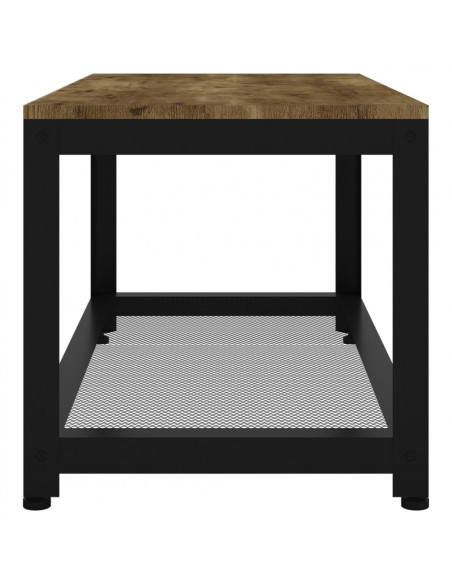 Tavolino Salotto Marrone Scuro e Nero 90x45x45cm in MDF e Ferro