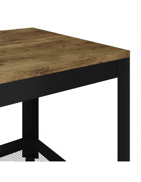 Tavolino Salotto Marrone Scuro e Nero 90x45x45cm in MDF e Ferro
