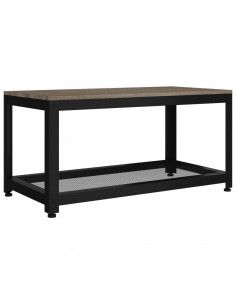 Tavolino da Salotto Grigio e Nero 90x45x45 cm in MDF e Ferro 2