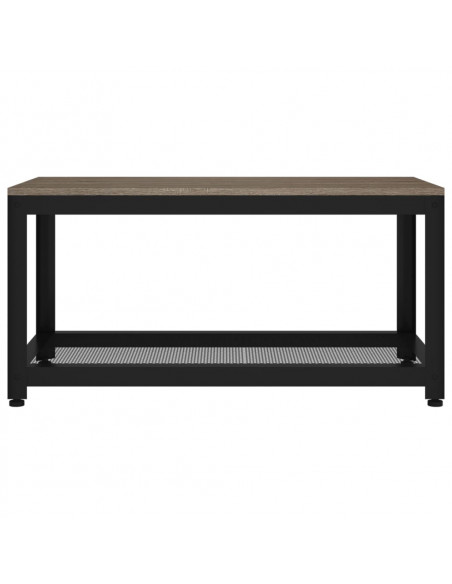 Tavolino da Salotto Grigio e Nero 90x45x45 cm in MDF e Ferro
