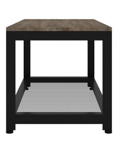 Tavolino da Salotto Grigio e Nero 90x45x45 cm in MDF e Ferro