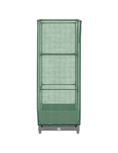 Letto Rialzato con Copertura Serra Effetto Rattan 40x40x123 cm