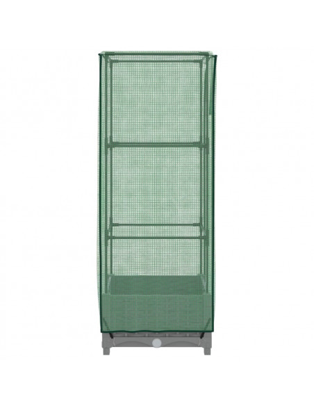 Letto Rialzato con Copertura Serra Effetto Rattan 40x40x123 cm