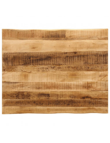 Piano Tavolo Bordi Vivi 100x80x2,5 cm Legno di Mango Grezzo