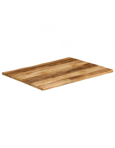 Piano Tavolo Bordi Vivi 100x80x2,5 cm Legno di Mango Grezzo
