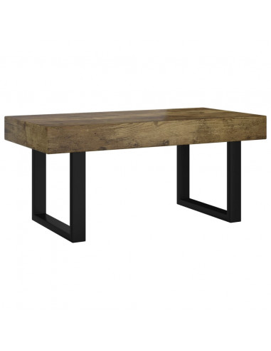 Tavolino Salotto Marrone Scuro e Nero 90x45x40cm in MDF e Ferro