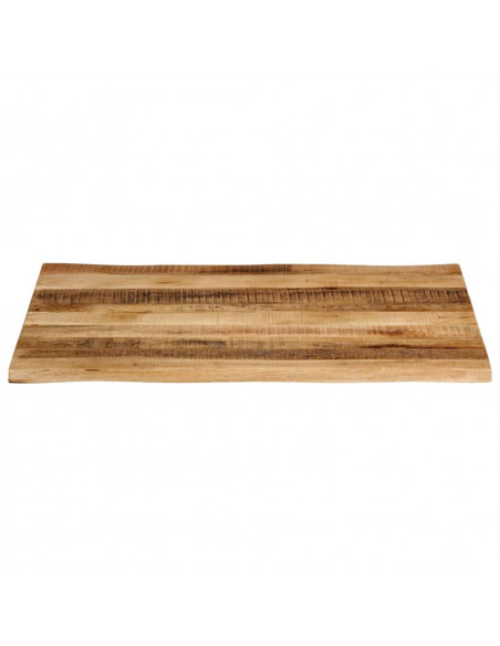 Piano Tavolo Bordi Vivi 100x80x2,5 cm Legno di Mango Grezzo