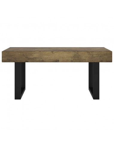 Tavolino Salotto Marrone Scuro e Nero 90x45x40cm in MDF e Ferro