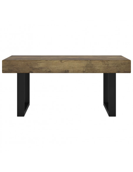Tavolino Salotto Marrone Scuro e Nero 90x45x40cm in MDF e Ferro