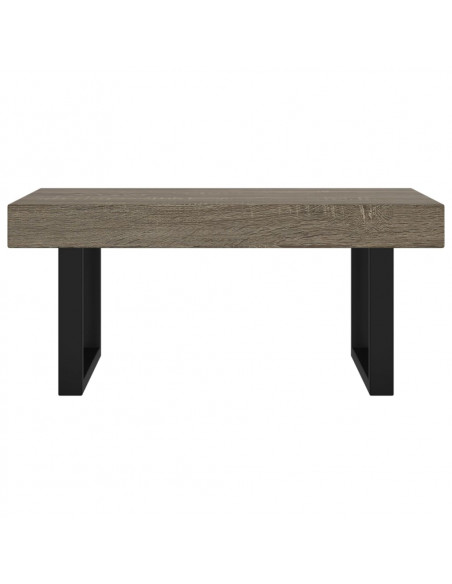 Tavolino da Salotto Grigio e Nero 90x45x40 cm in MDF e Ferro