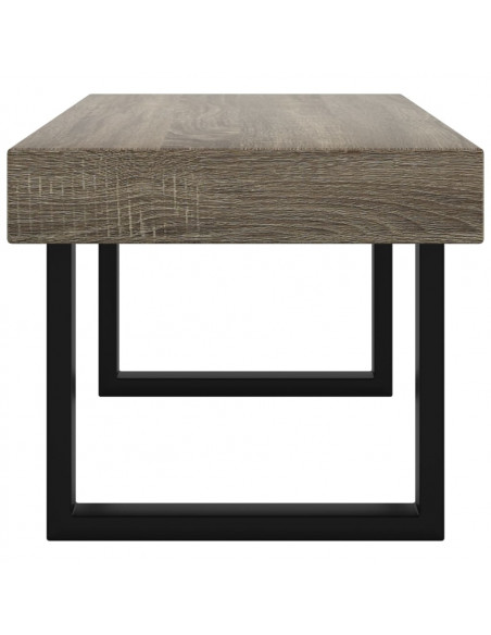 Tavolino da Salotto Grigio e Nero 90x45x40 cm in MDF e Ferro