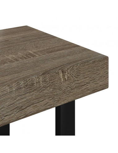 Tavolino da Salotto Grigio e Nero 90x45x40 cm in MDF e Ferro