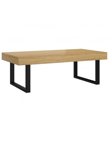 Tavolino Salotto Marrone Chiaro e Nero 120x60x40 cm MDF e Ferro